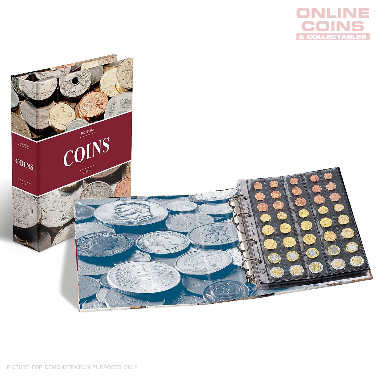 LIGHTHOUSE COIN ALBUM OPTIMA "COINS" INCLUDING 5 COIN PAGES